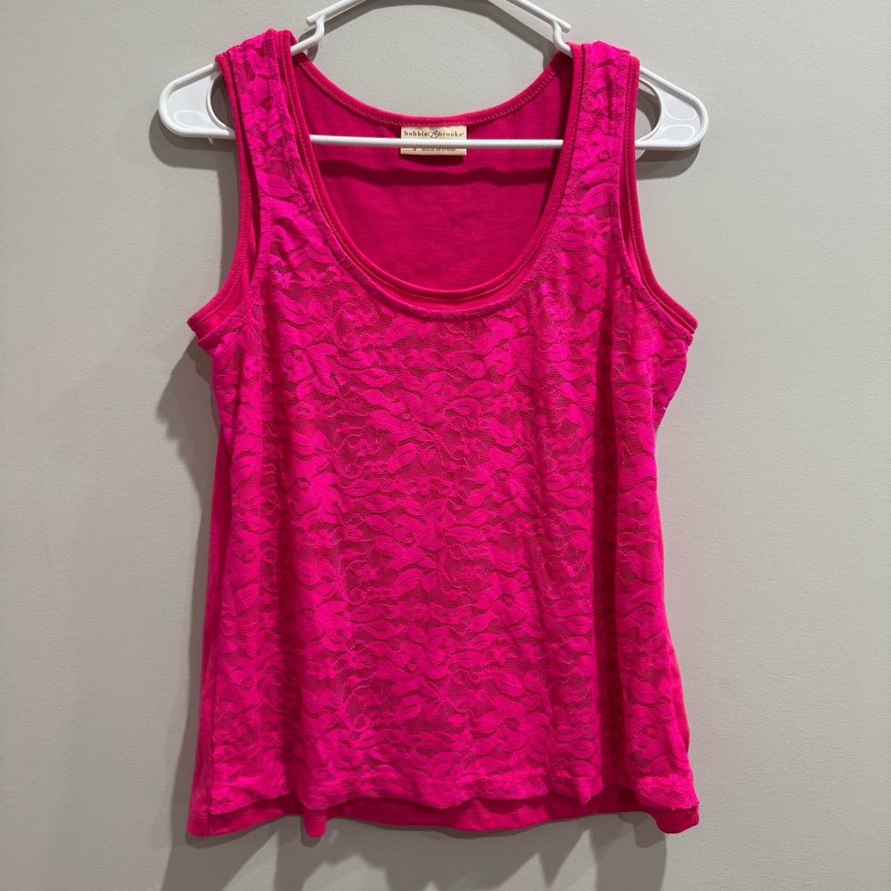 Bobbie Brooks Fuchsia Lace Tank Top